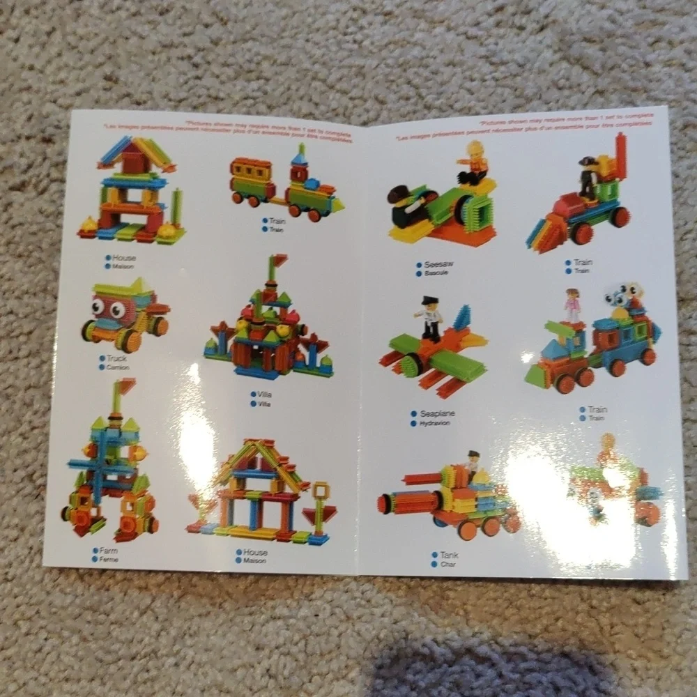 PicassoTilesBristle Shape 3D Building Y2KBlocks Tiles Construction Toy Set 120Pc